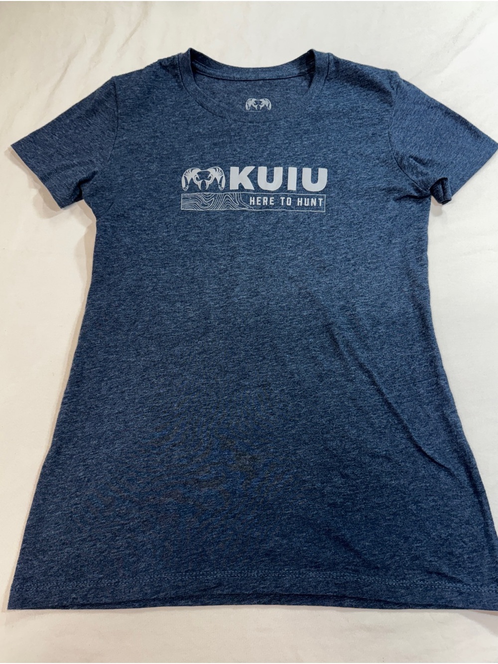 KUIU Here To Hunt Graphic T-Shirt  Heather Blue Womens SM Short Sleeve